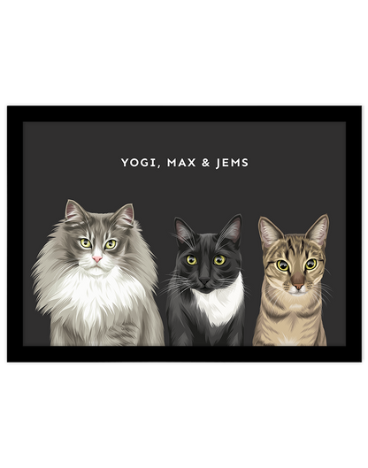Custom Pet Portrait - Three Pets