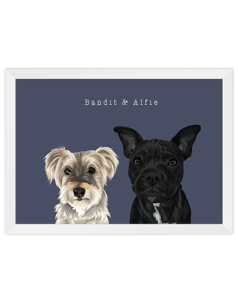 Custom Pet Portrait - Two Pet Portrait