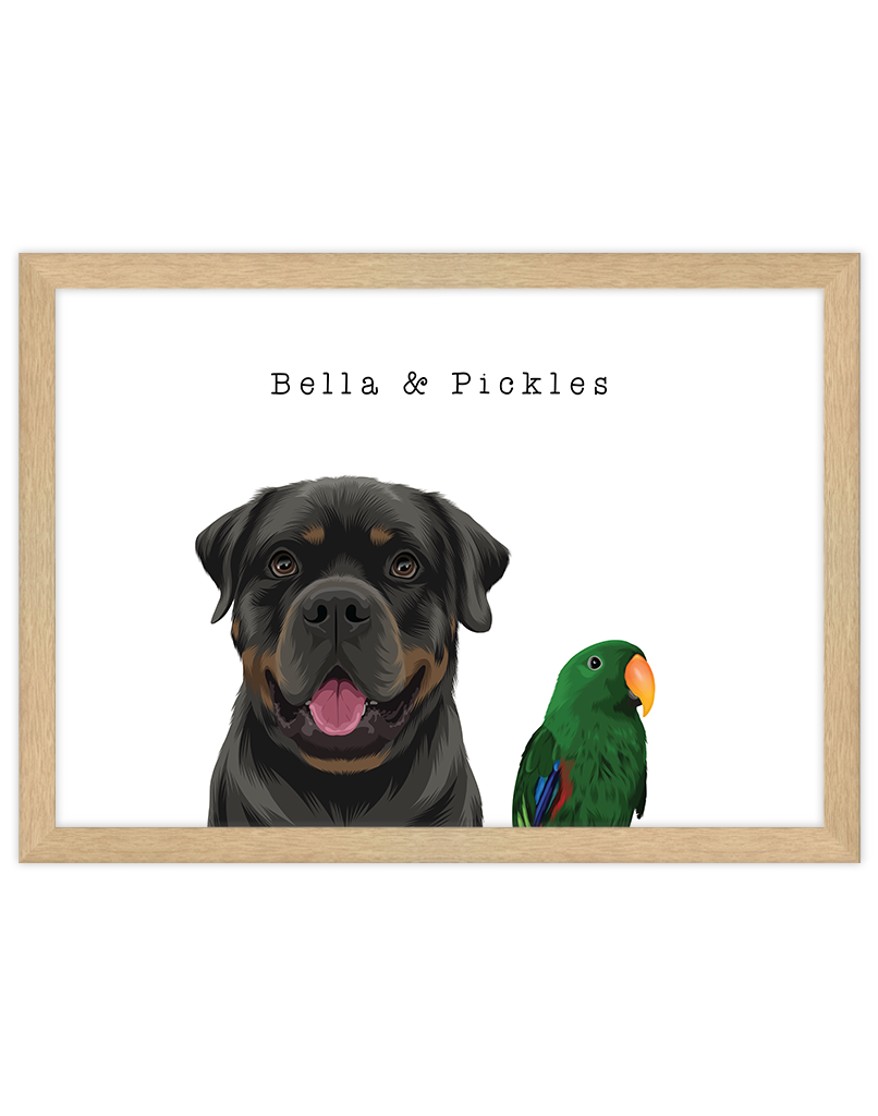 Custom Pet Portrait - Two Pet Portrait