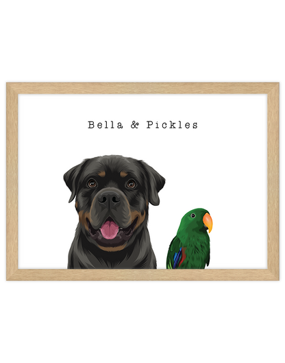 Custom Pet Portrait - Two Pet Portrait