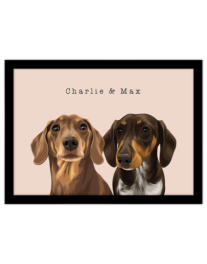 Custom Pet Portrait - Two Pet Portrait