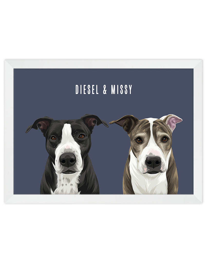 Custom Pet Portrait - Two Pet Portrait