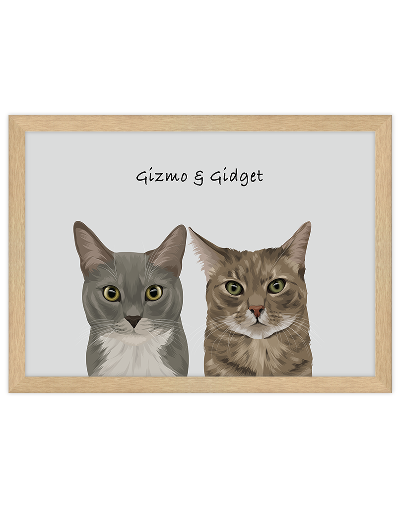 Custom Pet Portrait - Two Pet Portrait