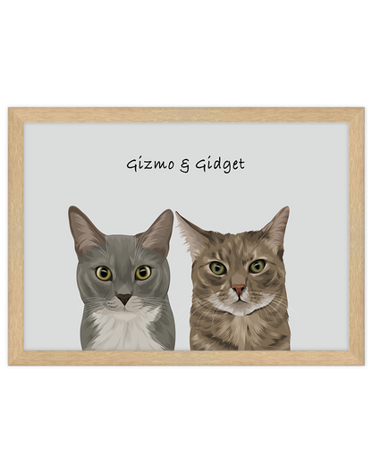 Custom Pet Portrait - Two Pet Portrait