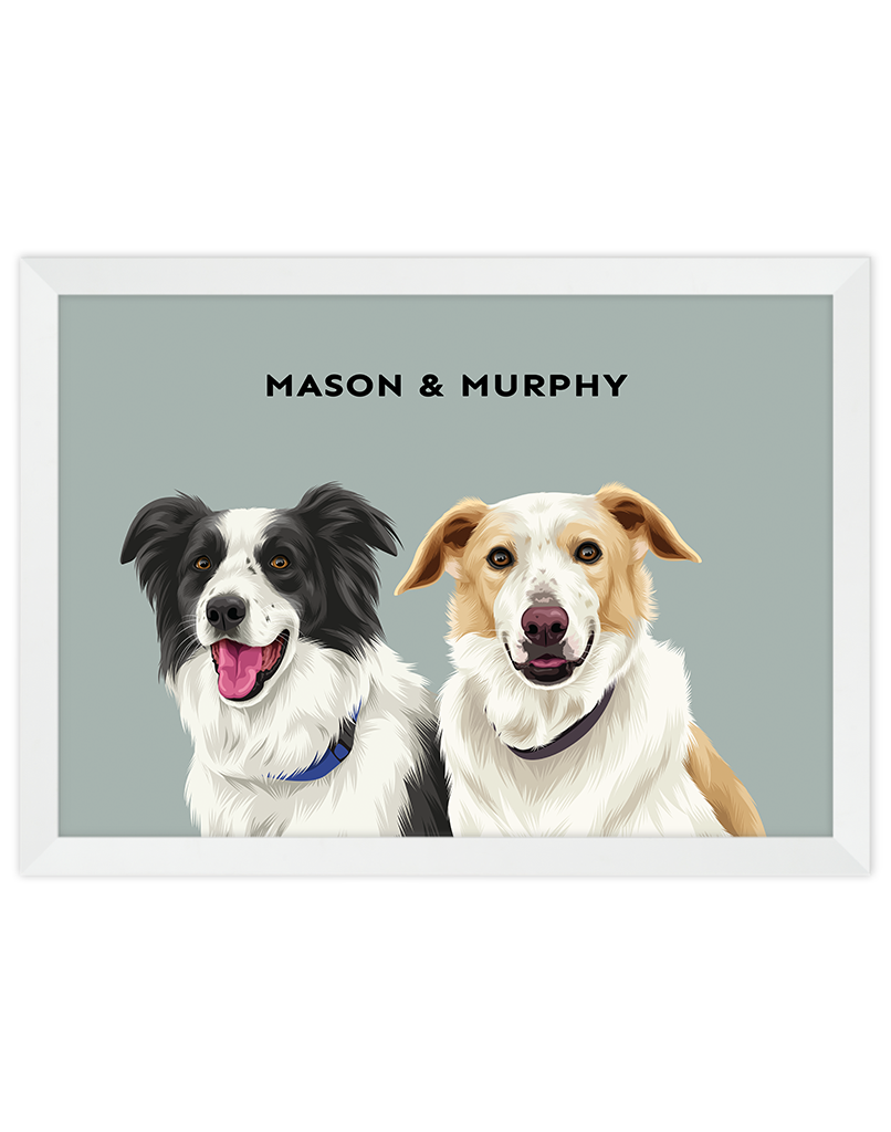 Custom Pet Portrait - Two Pet Portrait