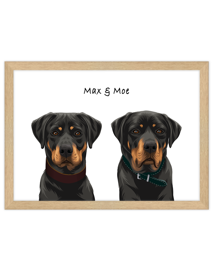 Custom Pet Portrait - Two Pet Portrait