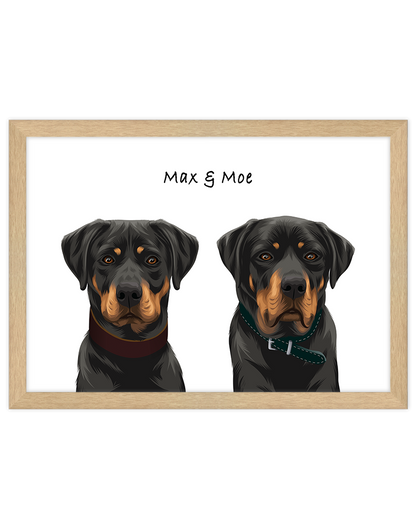 Custom Pet Portrait - Two Pet Portrait