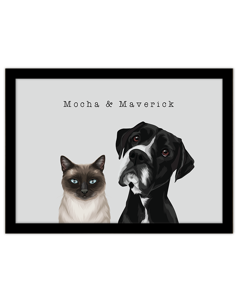 Custom Pet Portrait - Two Pet Portrait