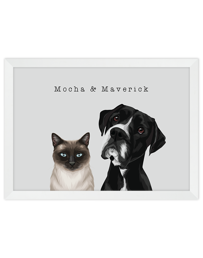 Custom Pet Portrait - Two Pet Portrait