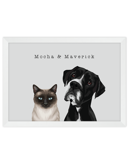 Custom Pet Portrait - Two Pet Portrait