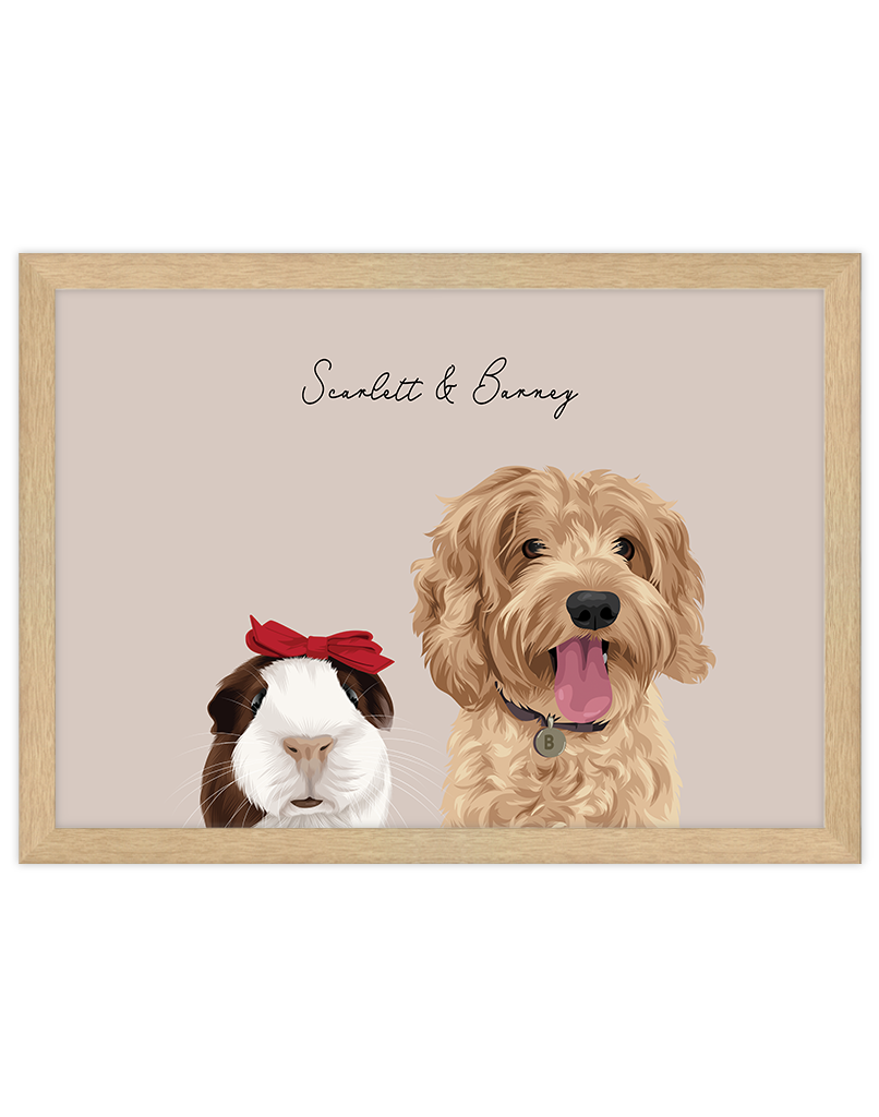 Custom Pet Portrait - Two Pet Portrait