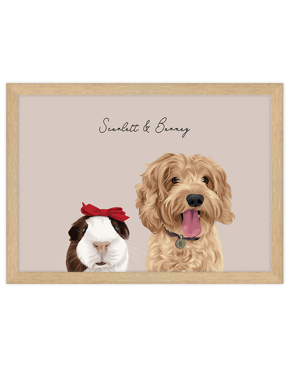 Custom Pet Portrait - Two Pet Portrait