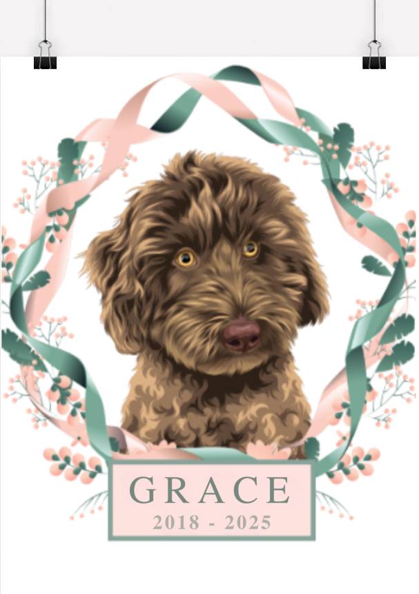 Custom Pet Memorial Portrait - One Pet