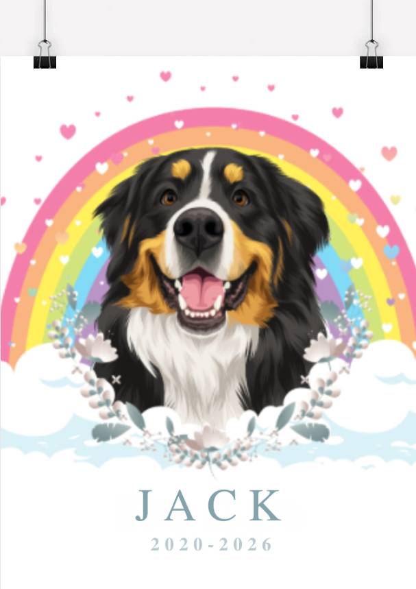 Custom Pet Memorial Portrait - One Pet