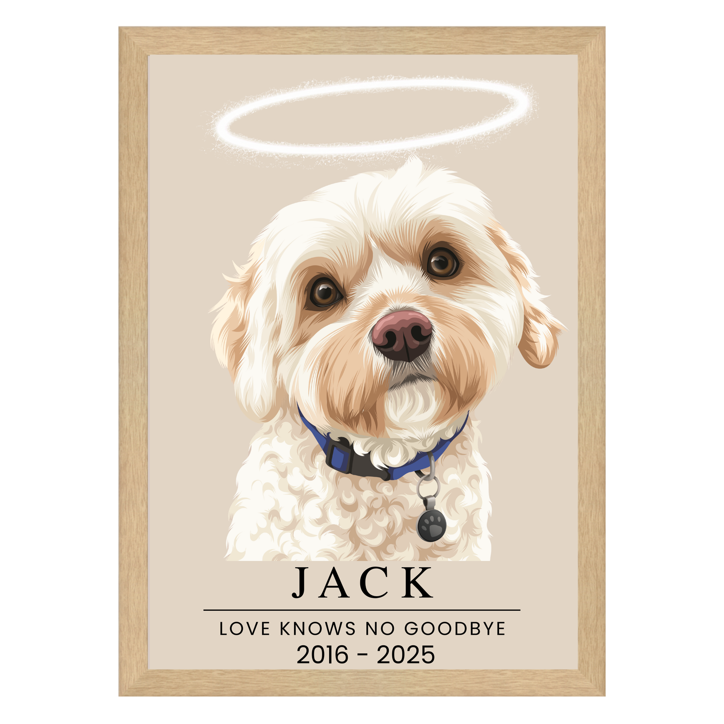 Custom Pet Memorial Portrait - One Pet