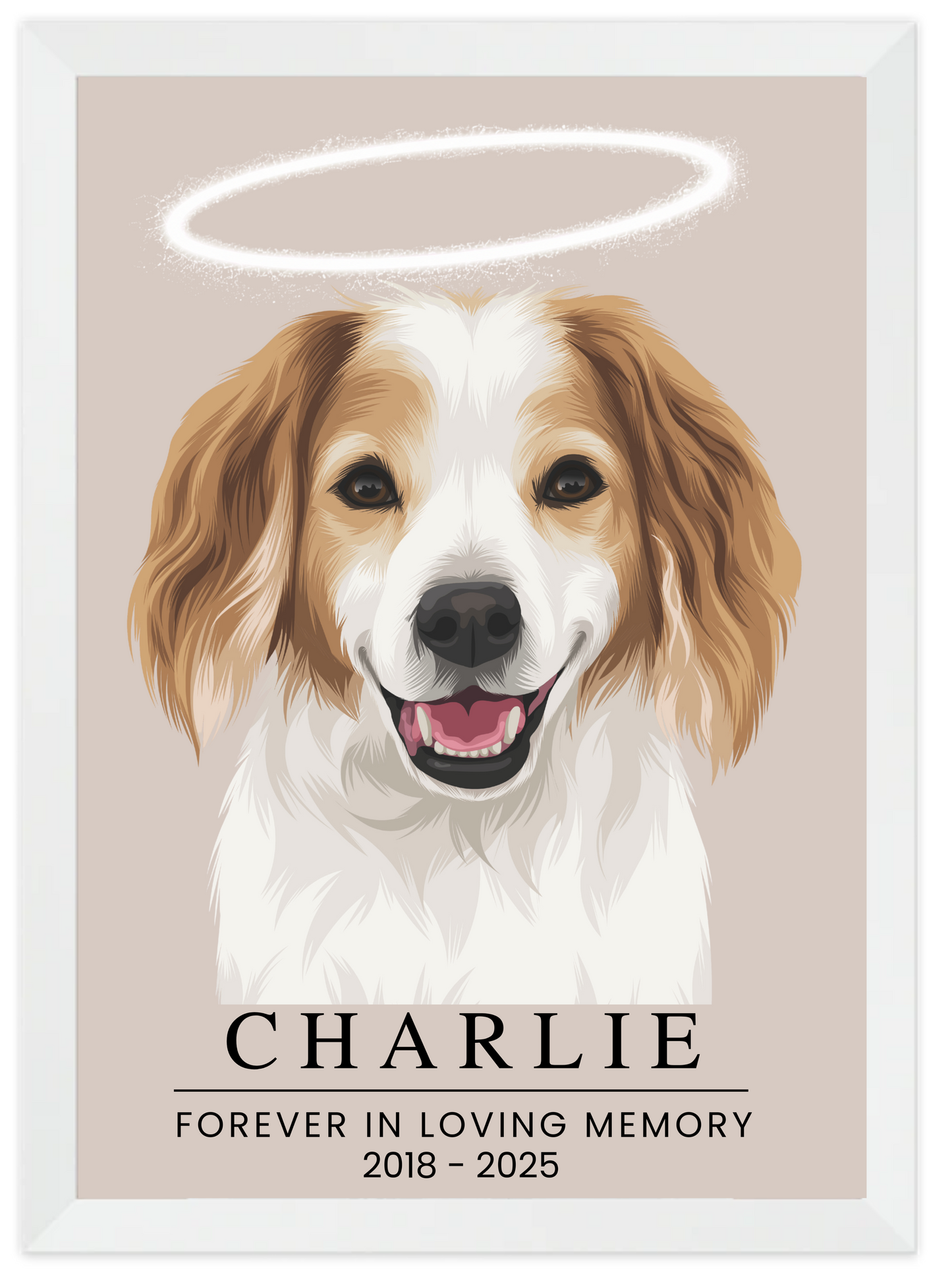 Thoughtful pet loss gift featuring a custom memorial portrait
