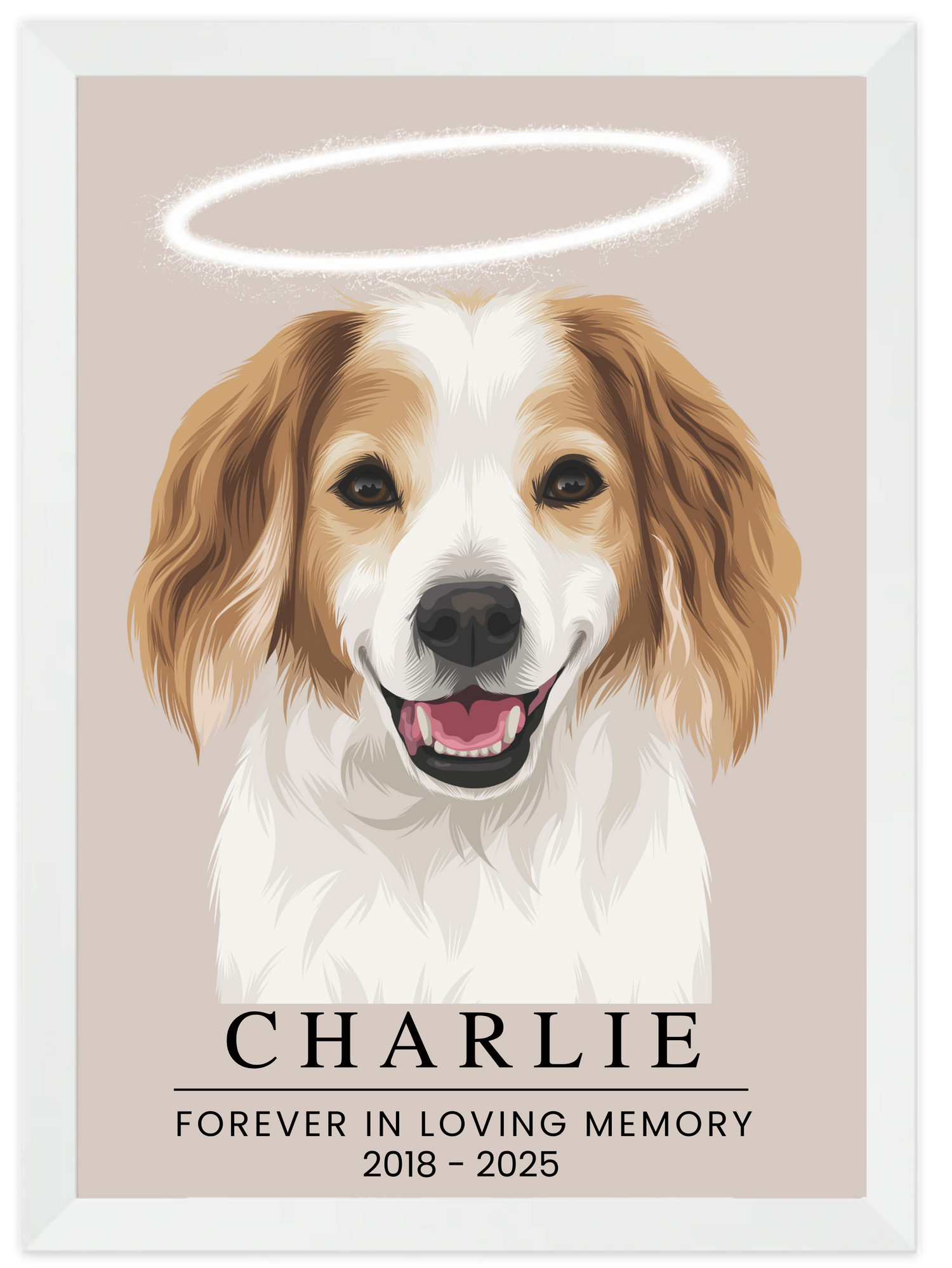 Thoughtful pet loss gift featuring a custom memorial portrait
