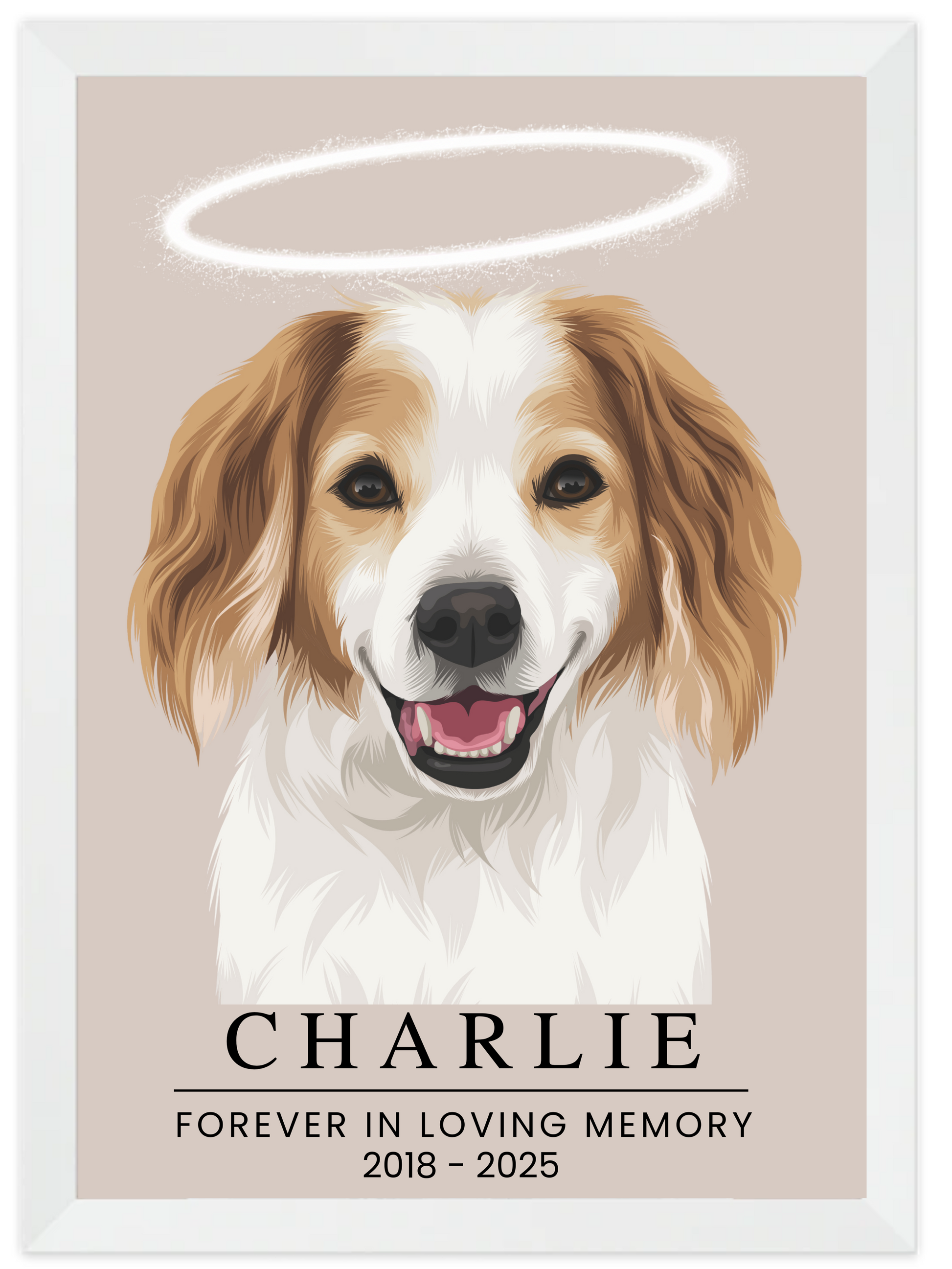 Thoughtful pet loss gift featuring a custom memorial portrait
