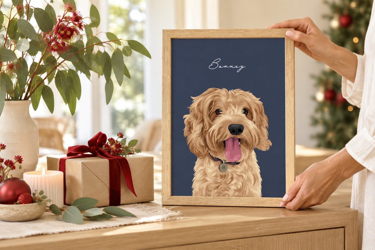 Meaningful personalised Christmas portrait created from a favourite photo