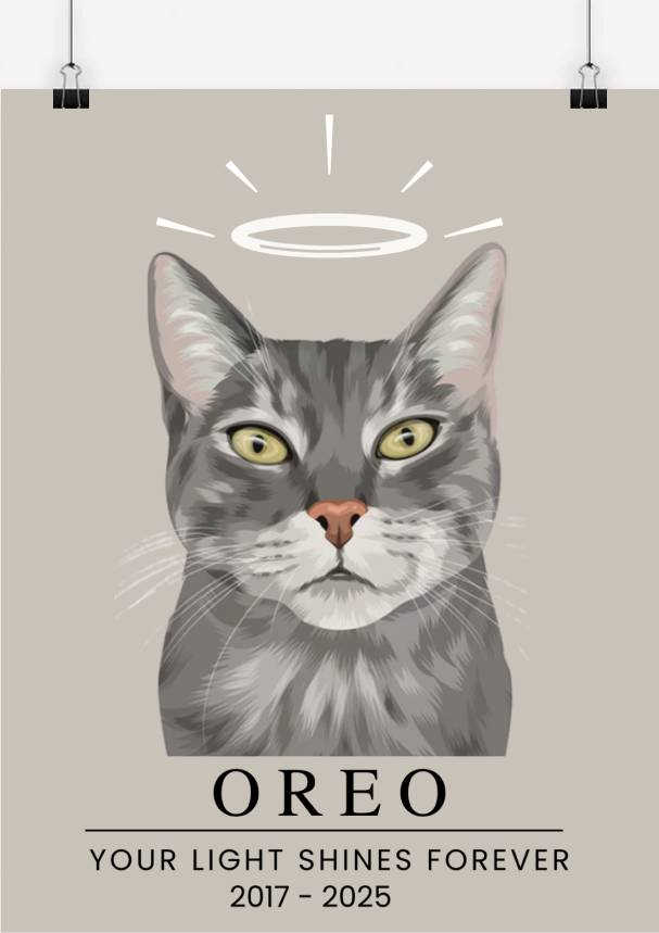 Custom Pet Memorial Portrait - One Pet