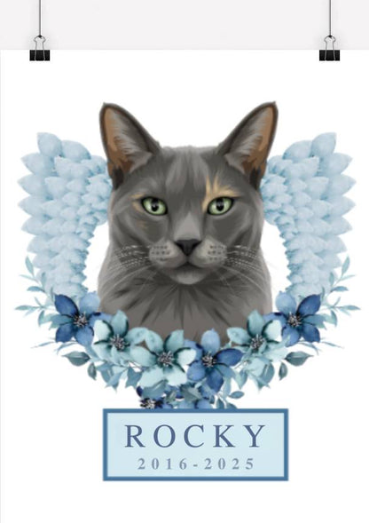 Custom Pet Memorial Portrait - One Pet