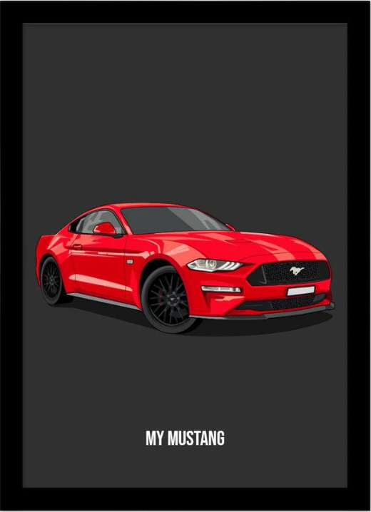Custom car portrait made in Australia, personalised wall art