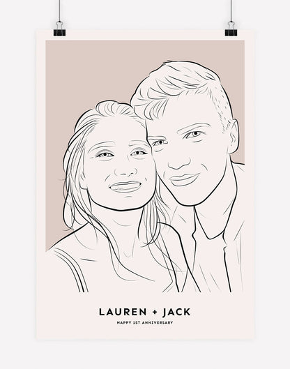 Custom Couple Portrait -  Poster Print