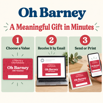 How the Oh Barney digital Christmas gift voucher works