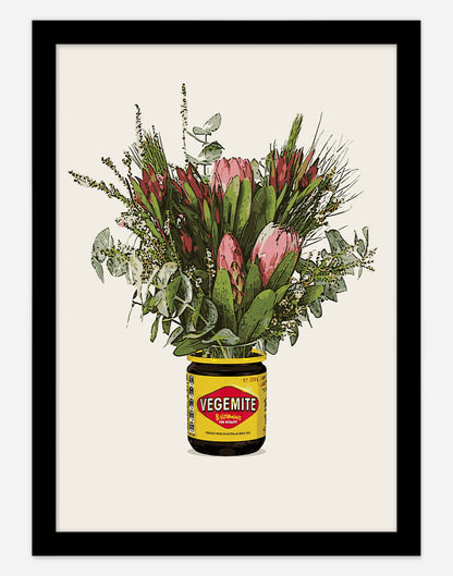 Vegemite Bouquet - A4 - Black Frame - Australia