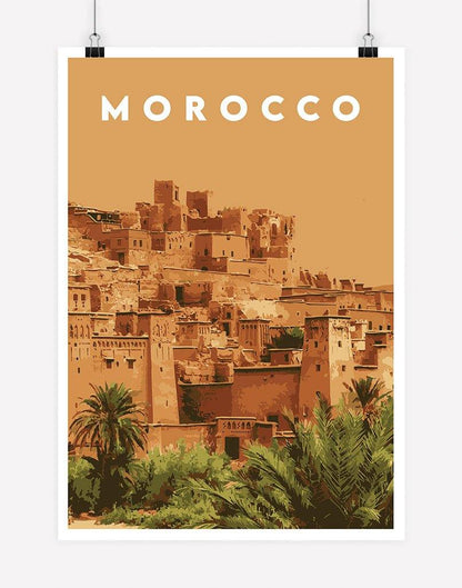 Morocco | Travel Poster - Wall Art - A4 - Unframed - Australia