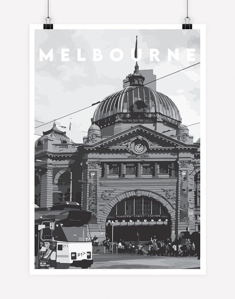 Melbourne | Travel Poster - Wall Art - A4 - Unframed - Australia
