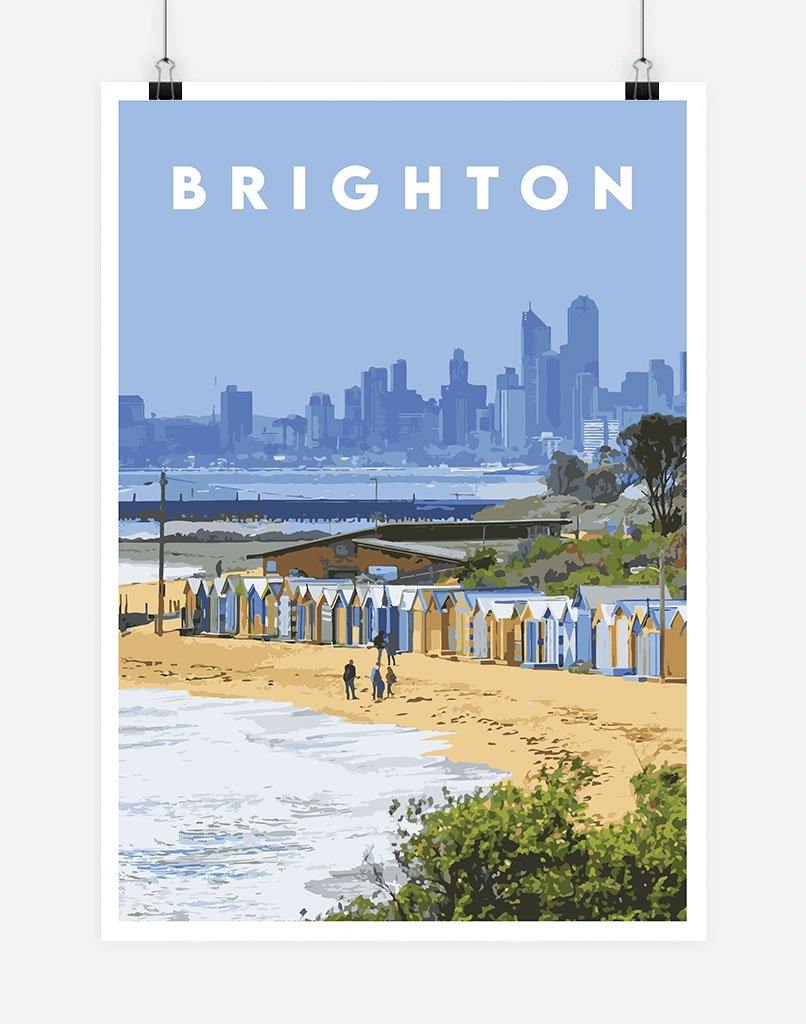 Brighton | Travel Poster - Wall Art - A4 - Unframed - Australia