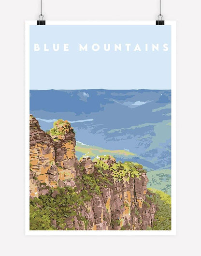 Blue Mountains | Travel Poster - Wall Art - A4 - Unframed - Australia
