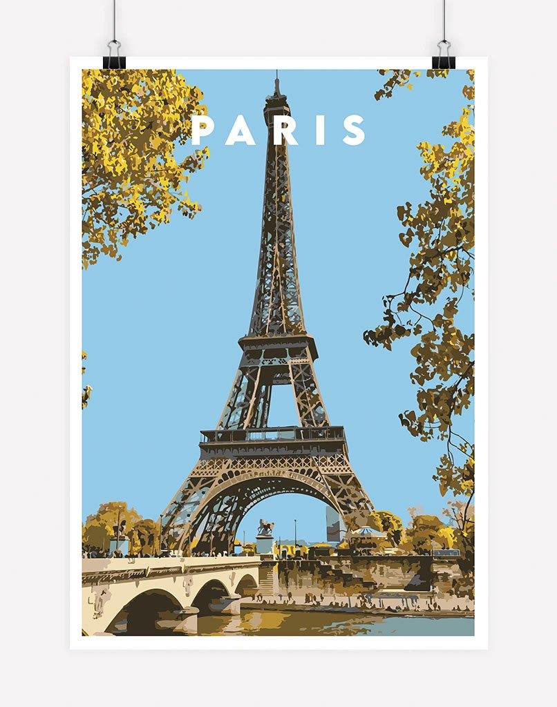 Paris | Travel Poster - Wall Art - A4 - Unframed - Australia