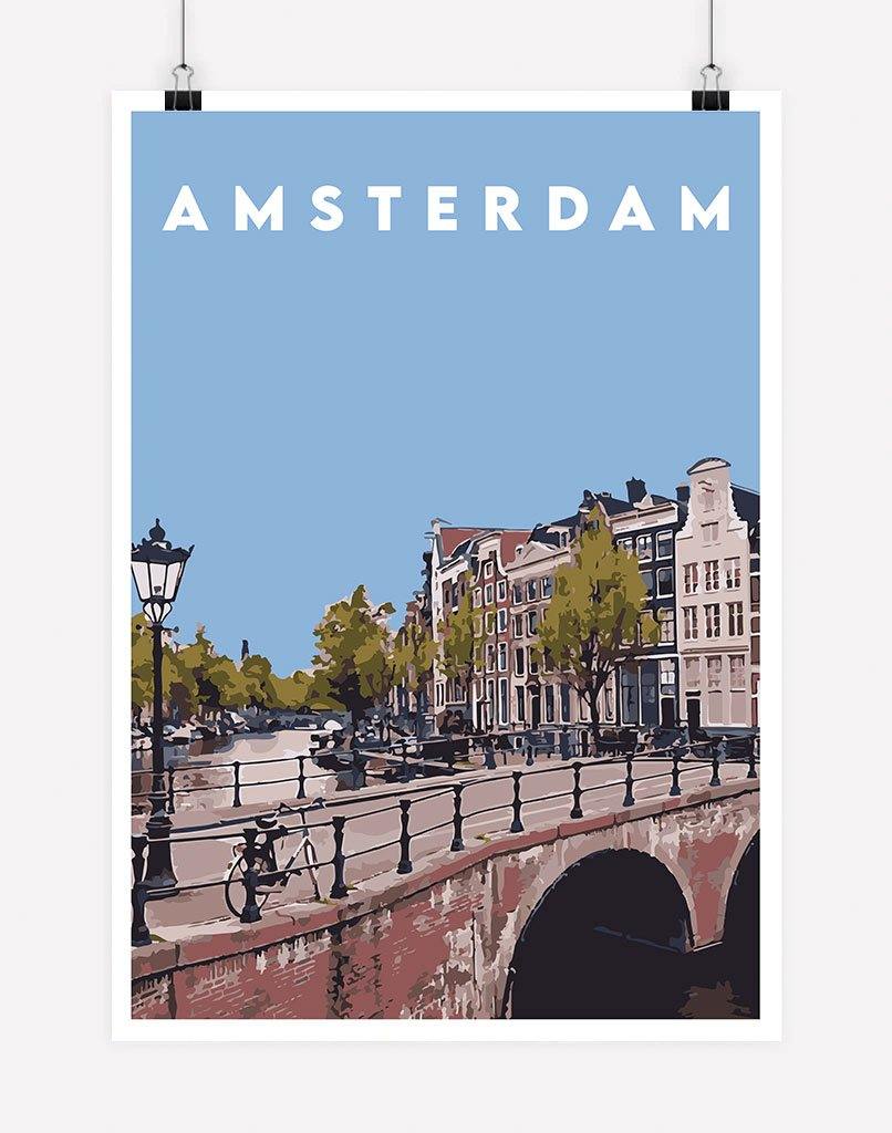 Amsterdam | Travel Poster - Wall Art - A4 - Unframed - Australia