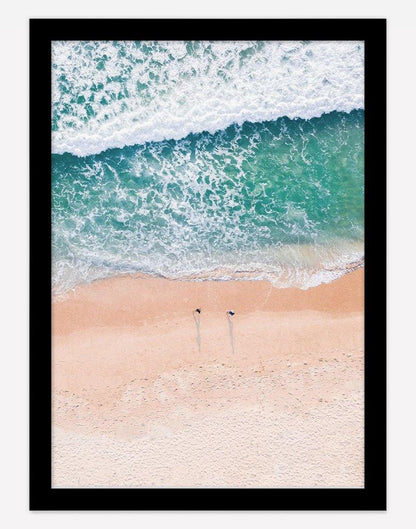 Aerial Beach | Photography - Wall Art - A4 - Black Frame - Australia