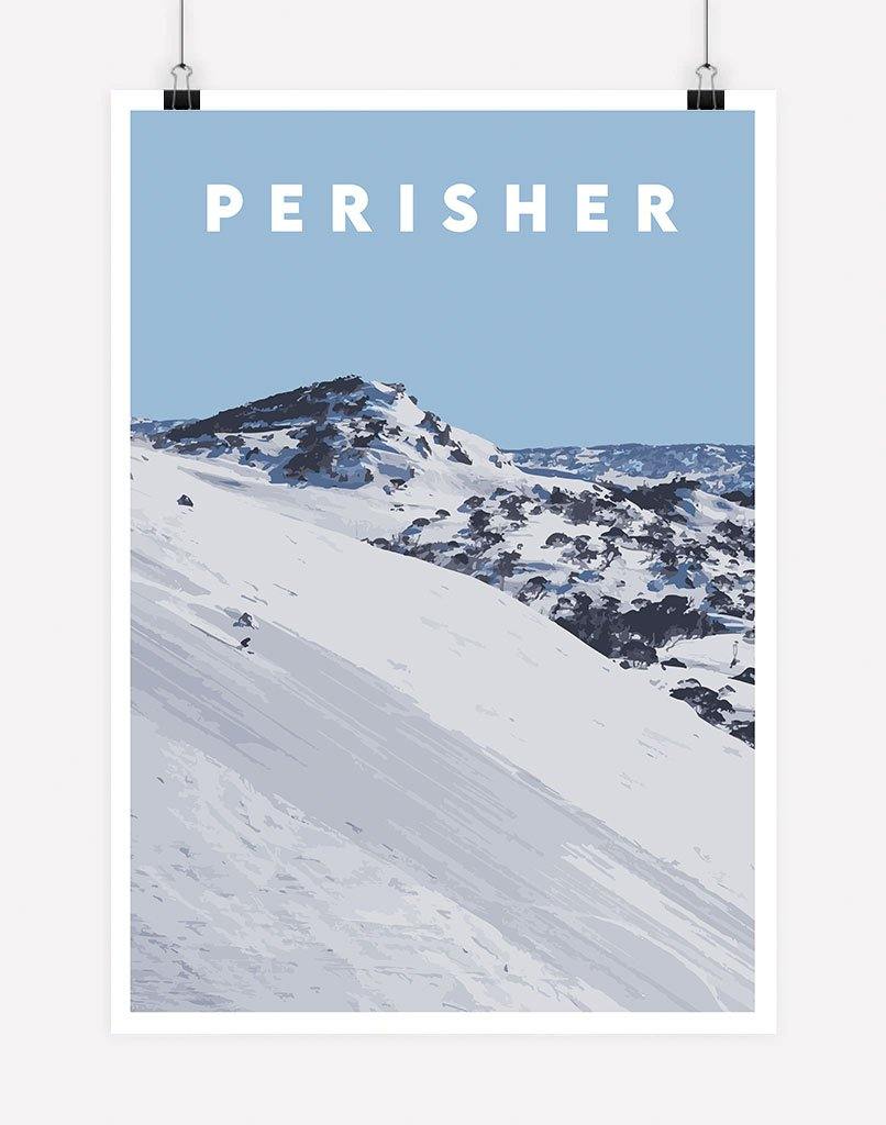 Perisher | Travel Poster - Wall Art - A4 - Unframed - Australia