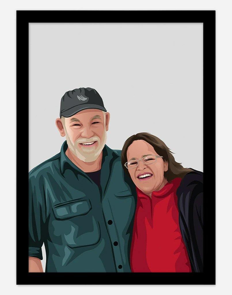 Custom Couple Portrait - A4 - Unframed - Two Australia