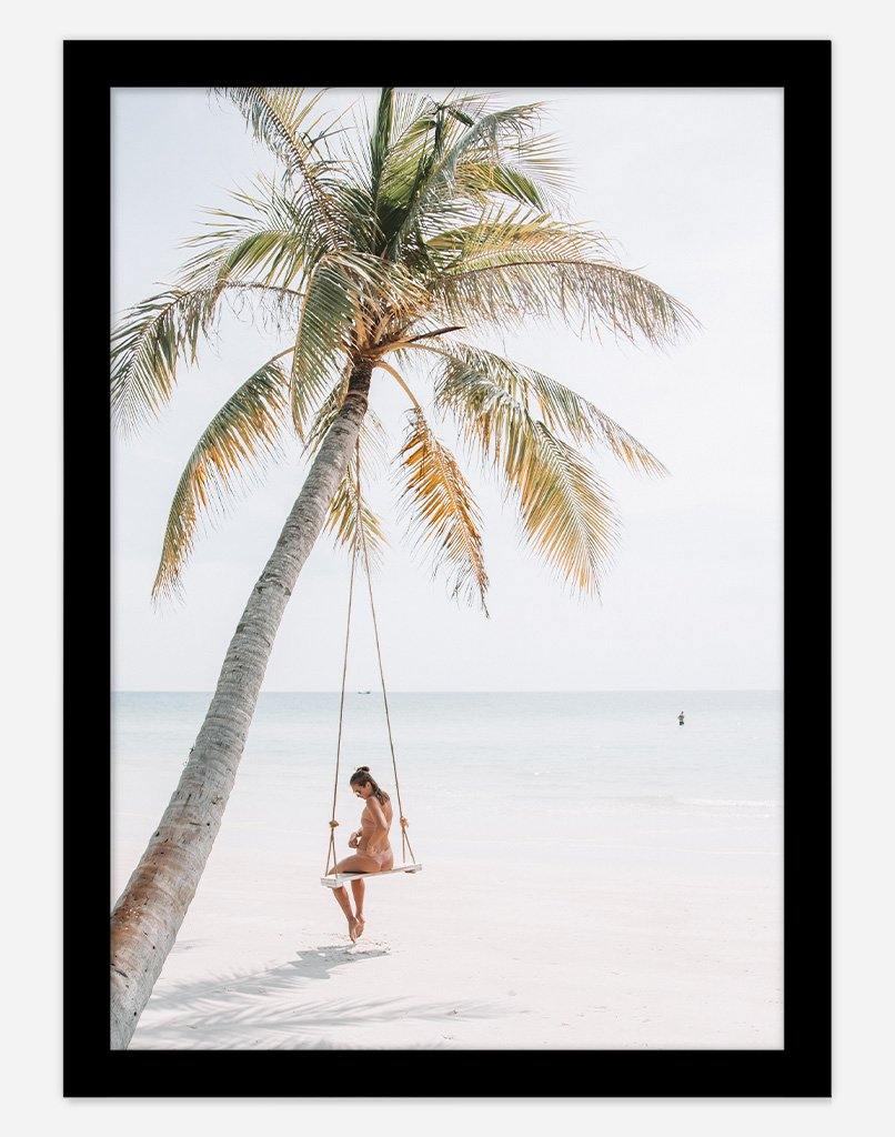 Beach Palm | Photography - Wall Art - A4 - Black Frame - Australia