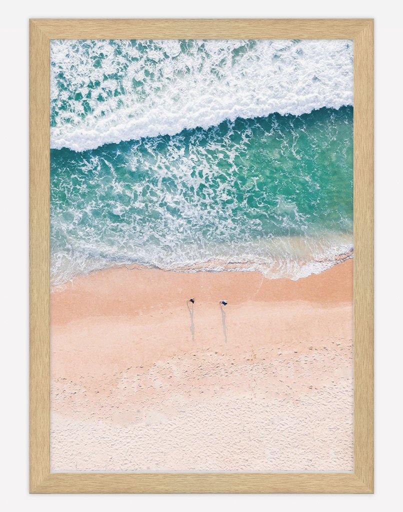 Aerial Beach | Photography - Wall Art - A4 - Timber Frame - Australia