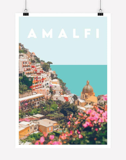 Amalfi Coast | Travel Poster - Wall Art - A4 - Unframed - Australia