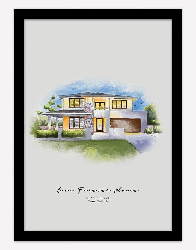 Original personalized watercolor house painting Custom home art Custom house Illustration House cheapest portrait Gift for new homeowner Home drawing