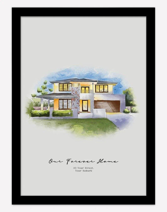 Custom House Portrait - A4 - Unframed - Portrait Australia