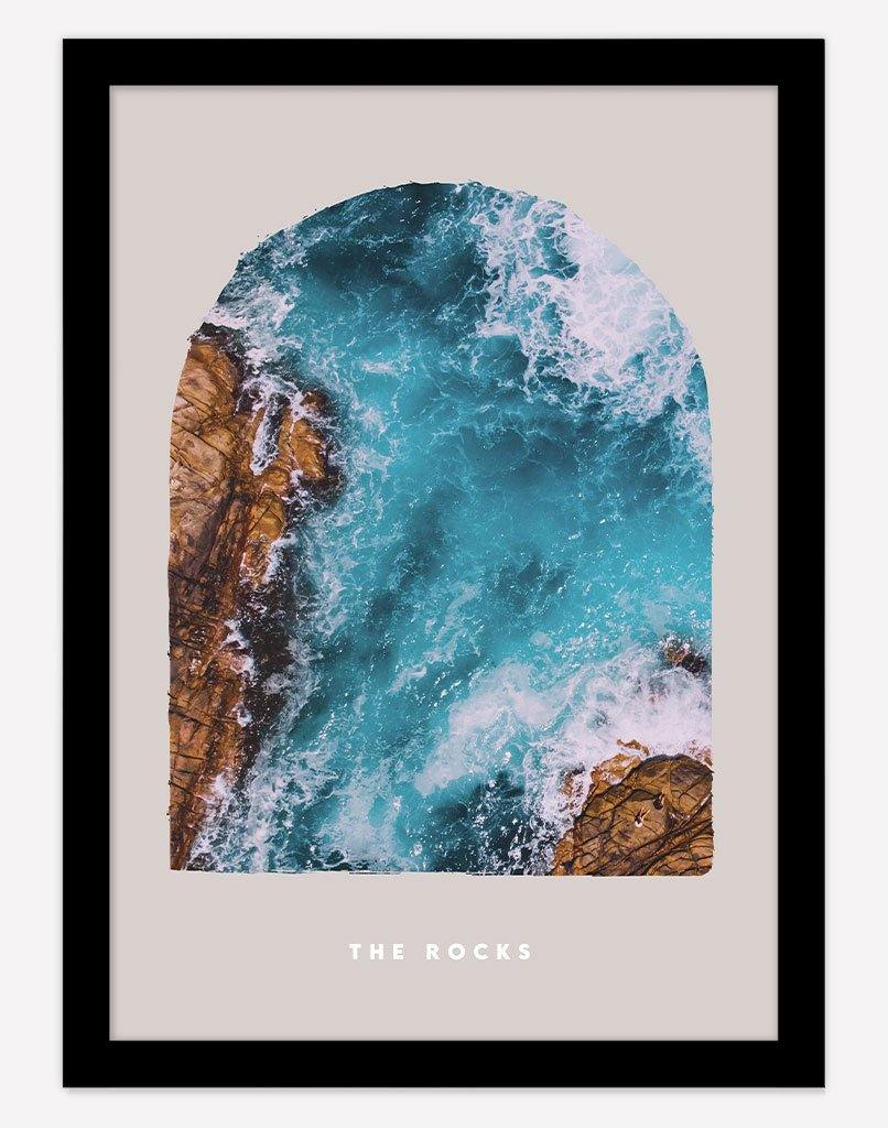 The Rocks | Photography - Wall Art - A4 - Black Frame - Blush Australia