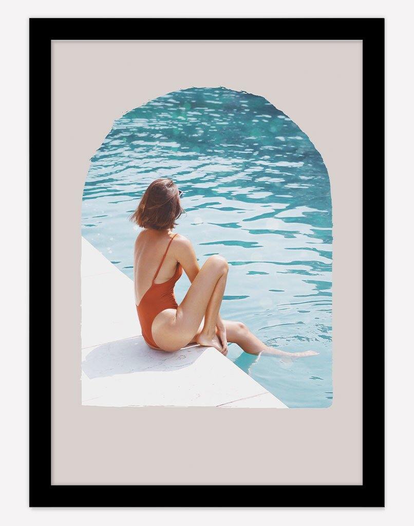 Poolside | Photography - Wall Art - A4 - Black Frame - Blush Australia