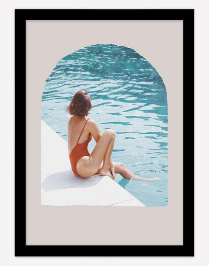 Poolside | Photography - Wall Art - A4 - Black Frame - Blush Australia