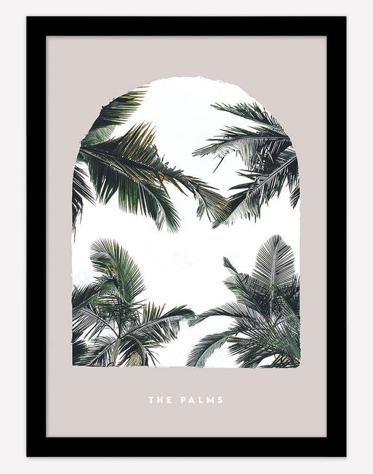 The Palms | Photography - Wall Art - A4 - Black Frame - Blush Australia