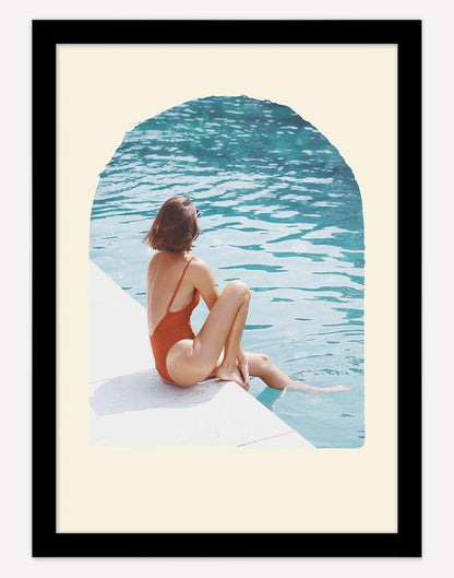 Poolside | Photography - Wall Art - A4 - Black Frame - Cream Australia