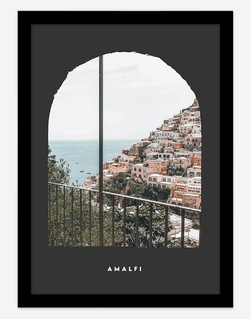 Amalfi II | Photography - Wall Art - A4 - Black Frame - Dark Grey Australia