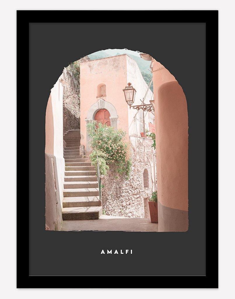 Amalfi | Photography - Wall Art - A4 - Black Frame - Dark Grey Australia